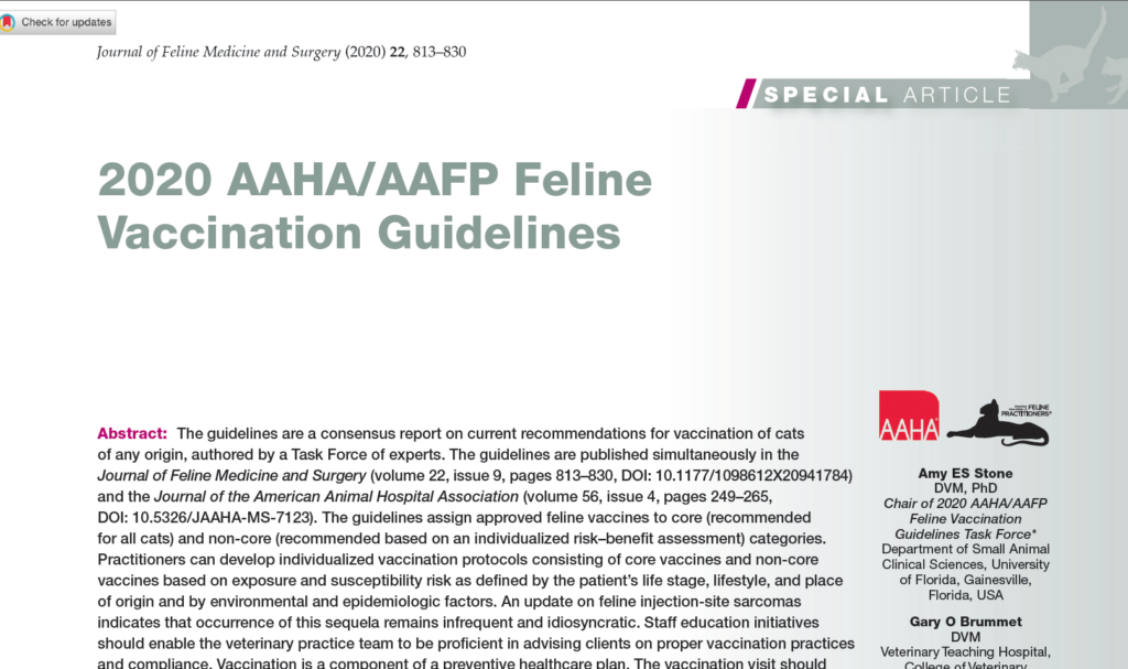 AAHA AAFP Feline Vaccination Guidelines Merck Animal Health USA - Aaha Vaccine Schedule