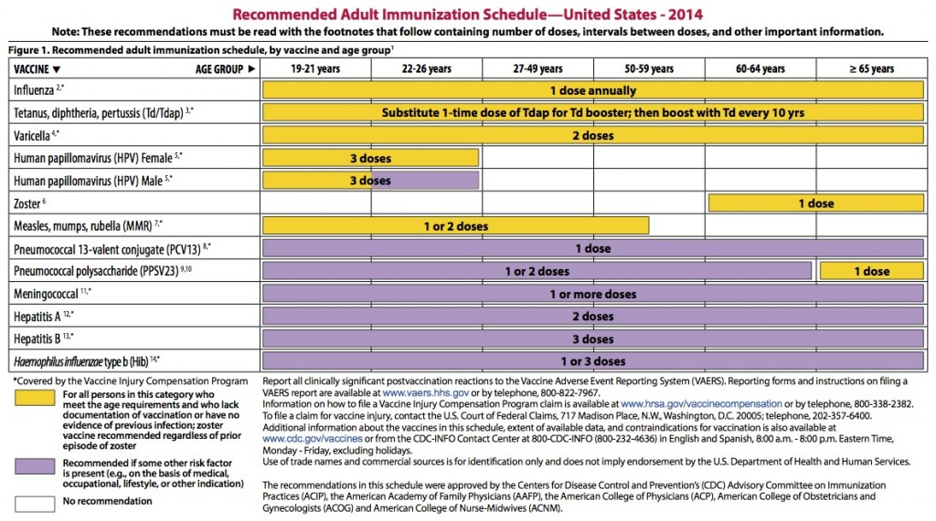 Adult Immunization Schedule United States 2014 Updated American  - Rubella Vaccine Schedule For Adults