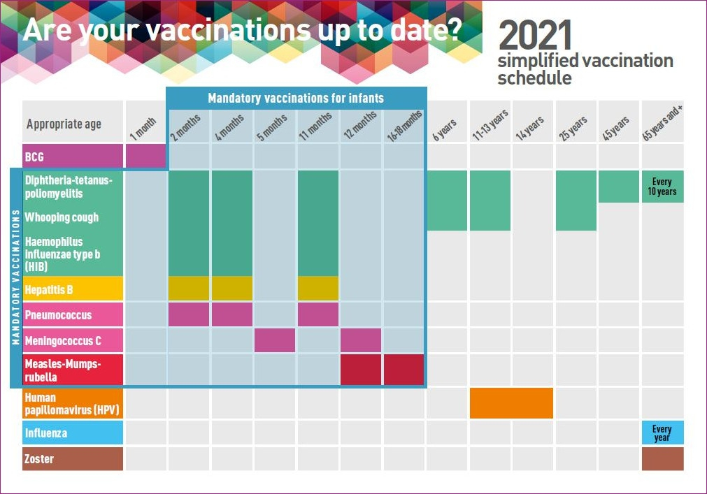 Are Your Vaccinations Up To Date 2021 Simplified Vaccination Schedule  - Vaccination Schedule In France