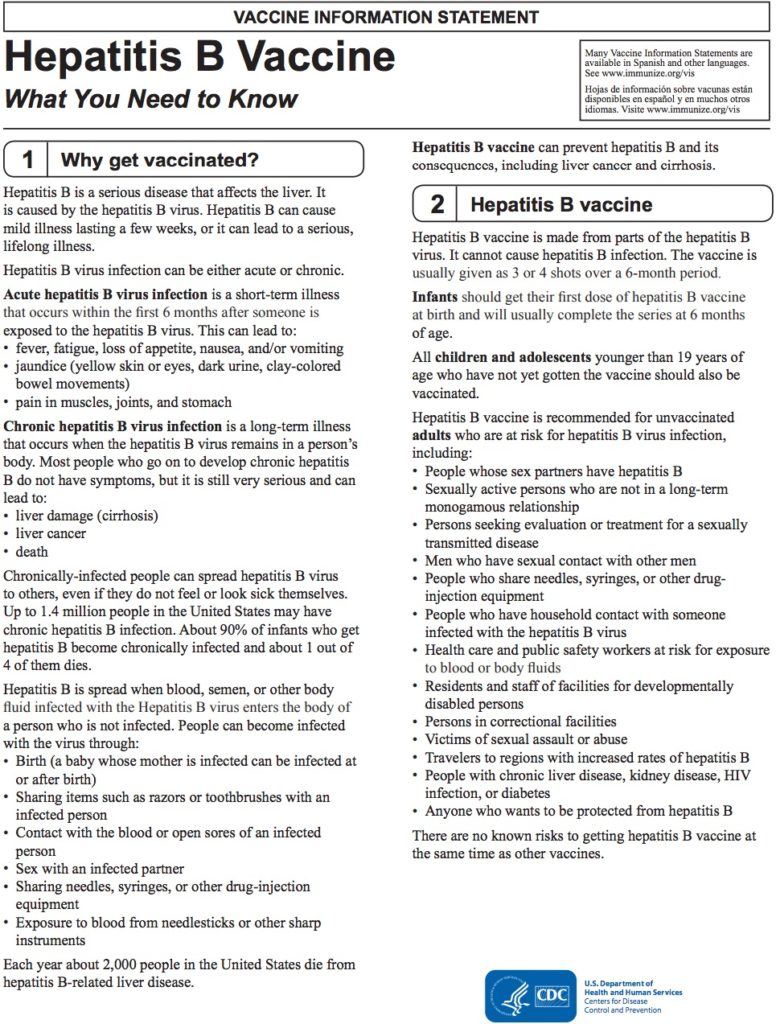 Biosafety Manual Stanford Environmental Health Safety - Hep B Vaccine 2 Dose Schedule