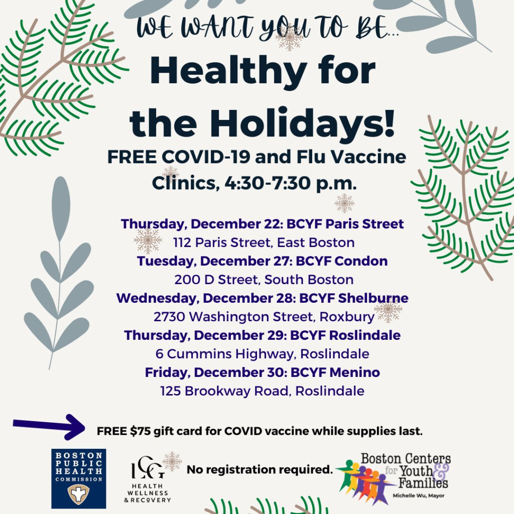 Boston Centers BCYF On Twitter Here Is An Updated FREE Flu And  - Vaccine Clinic Scheduler