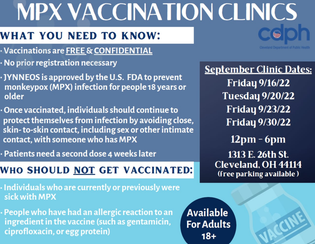 Cleveland Schedules 4 Monkeypox Vaccine Clinics 237 Cases Statewide  - Monkeypox Schedule Vaccine