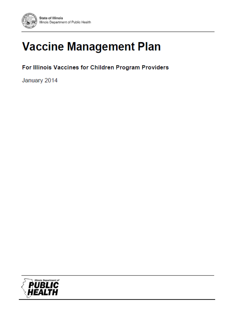 DPH Vaccine Management Plan Template Illinois Department Of Inf State  - Idph Vaccine Schedule