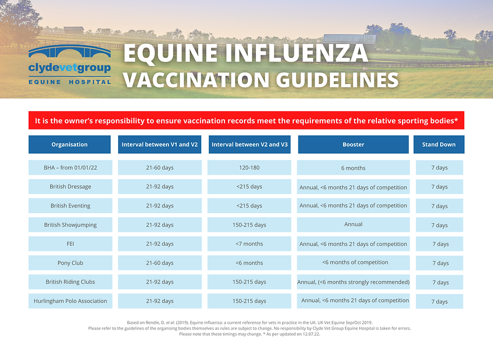 Equine Influenza Vaccination Guidelines - Horse Flu Vaccine Schedule