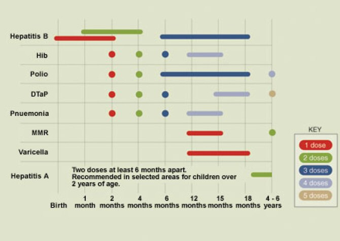 Immunization Schedule - 1999 Vaccine Schedule