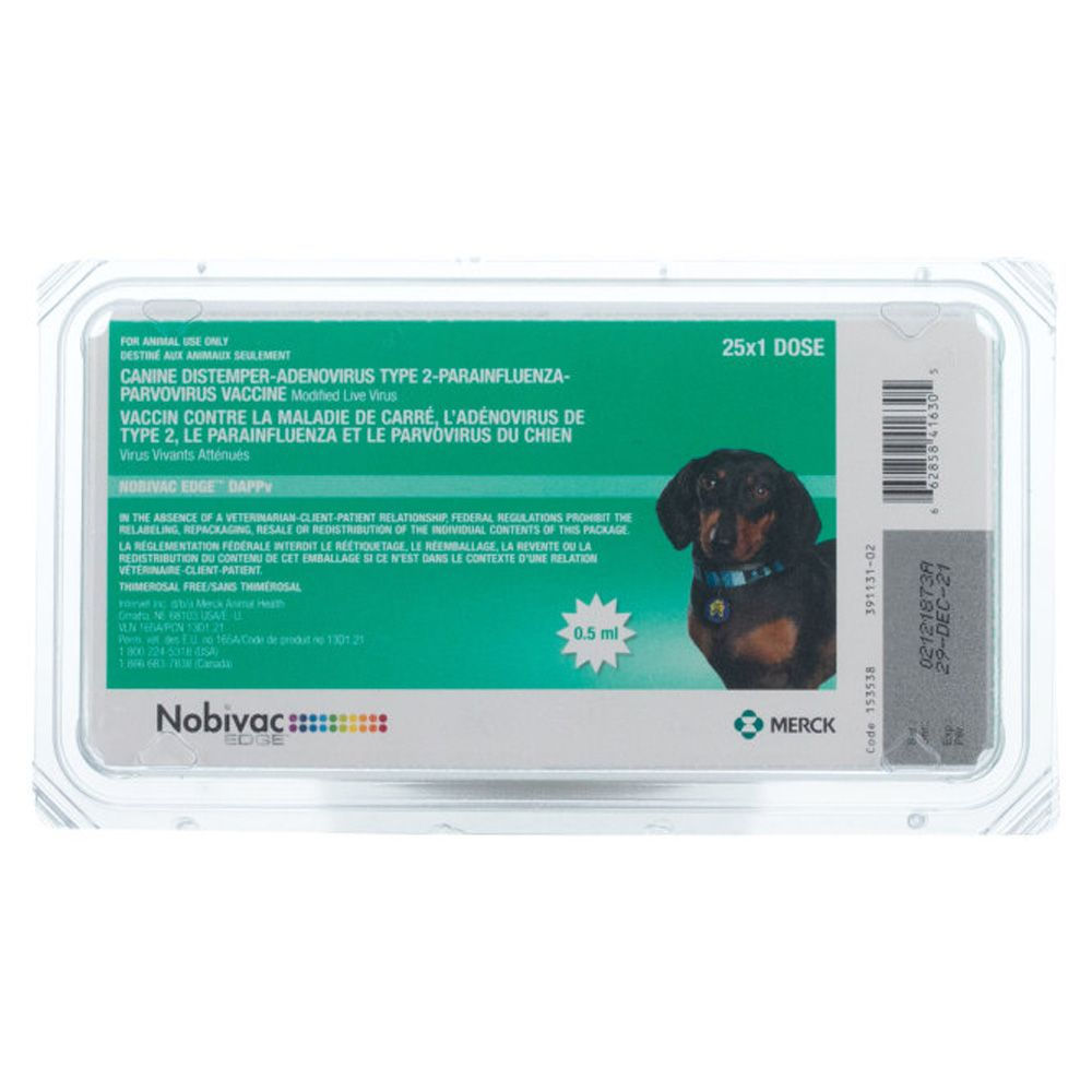 Nobivac Edge DAPPv Canine Vaccine Modified Live Virus 25 X 0 5mL On  - Dappv Vaccine Schedule