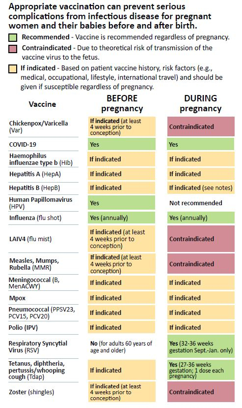 Pregnancy And Vaccination MN Dept Of Health - Vaccination During Pregnancy Schedule