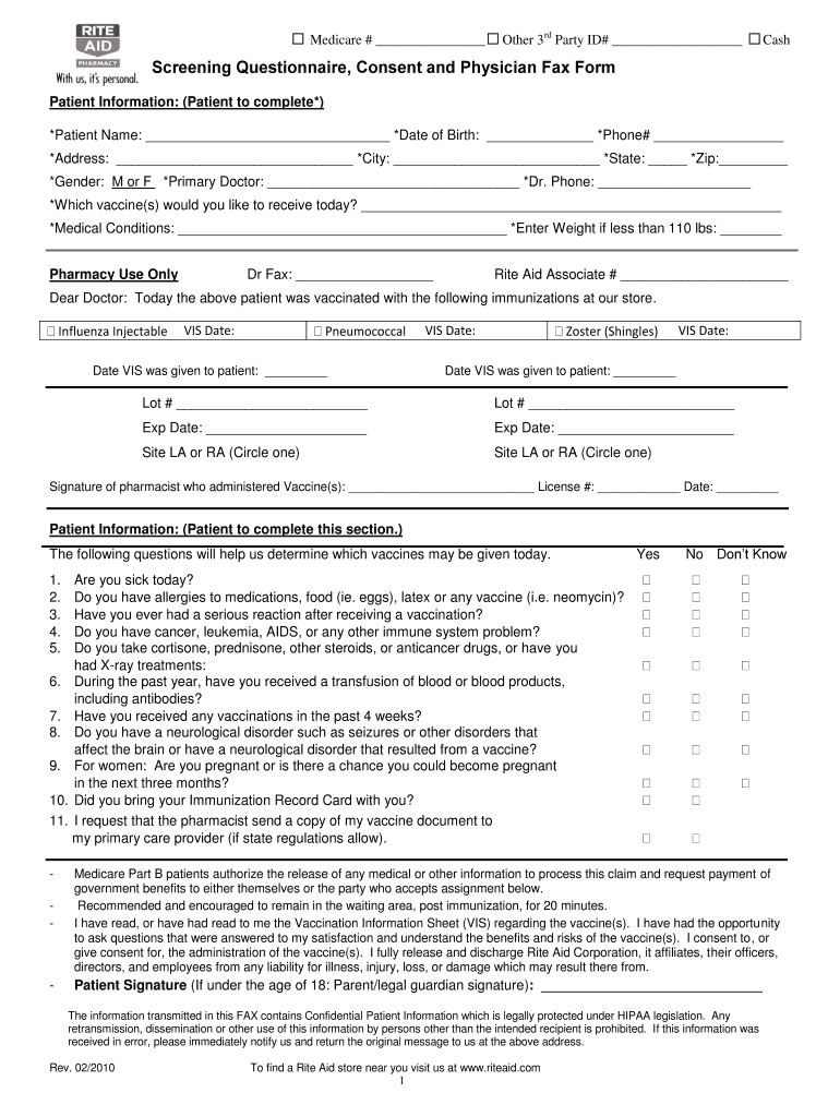 Rite Aid Flu Shot 2012 2024 Form Fill Out And Sign Printable PDF  - Rite Aid Flu Vaccine Scheduler