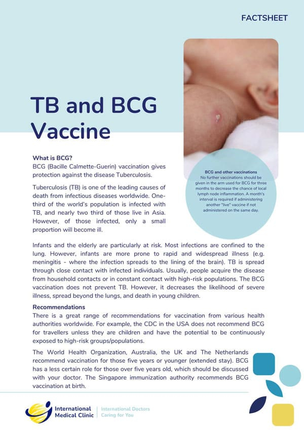 TB And BCG Vaccine IMC Medical Clinic - Tuberculosis Vaccine Schedule