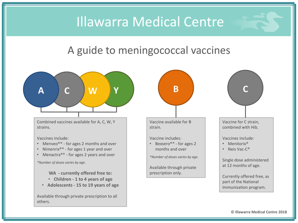 Useful Guide To Meningococcal Vaccines Illawarra Medical Centre - Meningococcal Vaccination Schedule