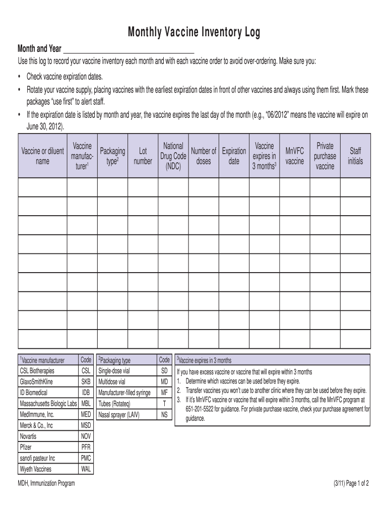 Vaccine Log Sheet PDF 2011 2024 Form Fill Out And Sign Printable PDF  - Ms Dept Of Health Vaccine Schedule